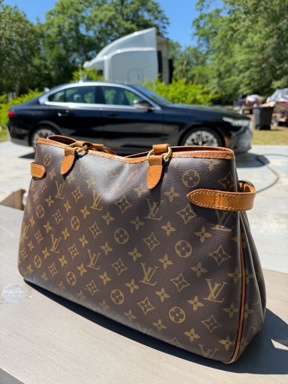 Louis Vuitton Monogram Canvas Shoulder Bag in Brown and Tan - Picture 1 of 6